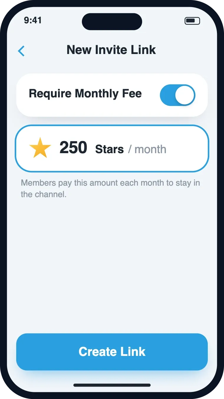 Telegram Star Subscription Invite Link